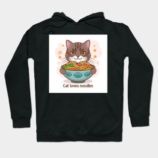 Cat loves noodles Hoodie